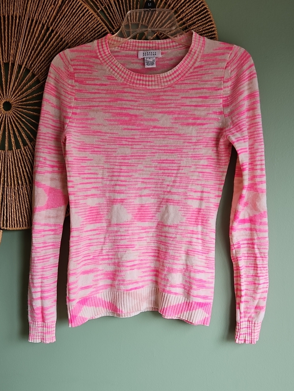 Barney's New York Striped Crew Neck Sweater